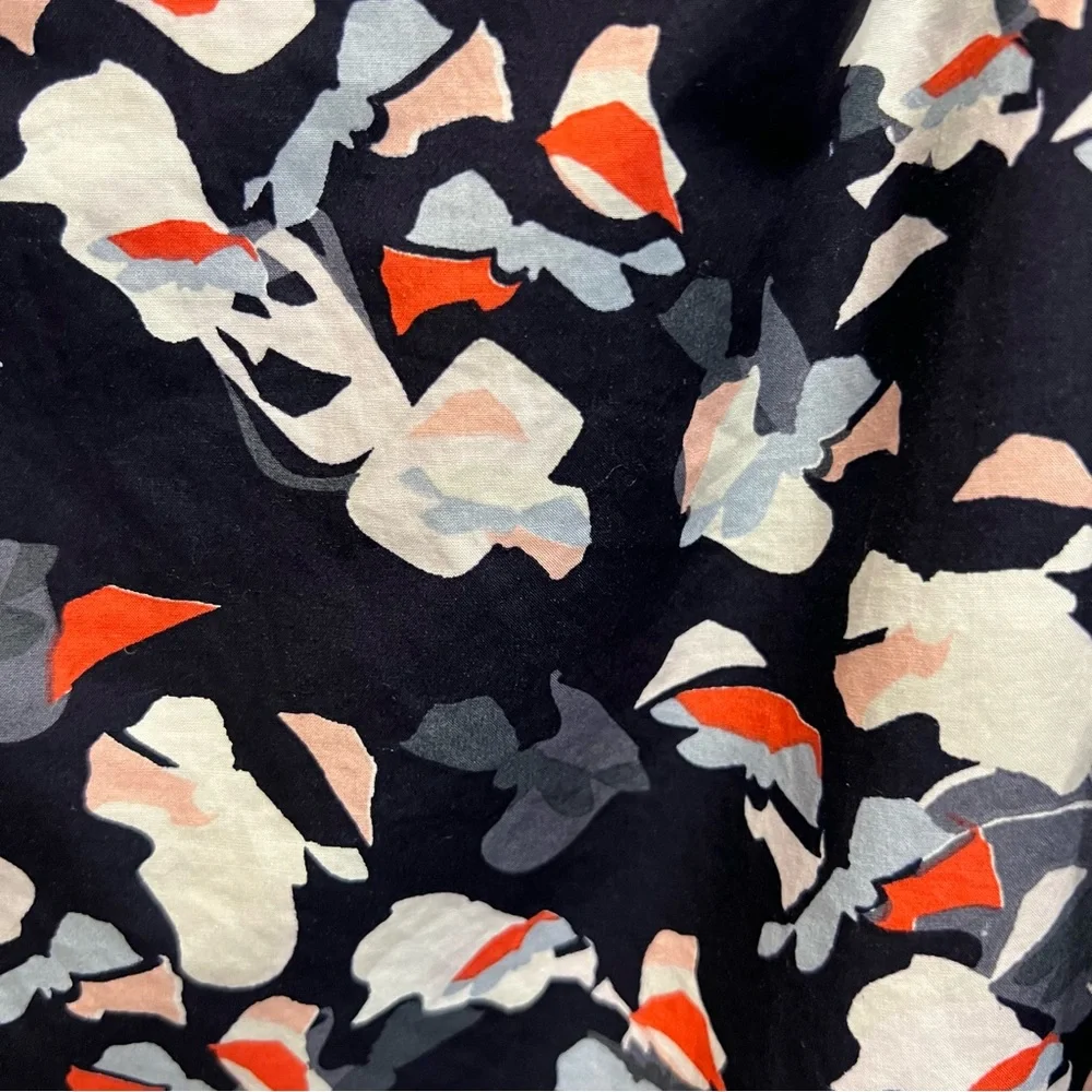 COS Long Sleeve Button Down Blouse Navy Abstract Floral Size 6 - Picture 6 of 9